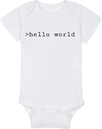 Vista 27 de >hello world - Techie Baby Onesie - Sombrero - Manta - Combinaciones de paquete de babero