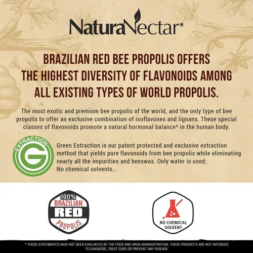 Vista 4 de NaturaNectar Paquete de propóleo de abeja natural, propóleos rojos y propóleos marrones, para apoyo inmunológico, salud respiratoria y metabolismo