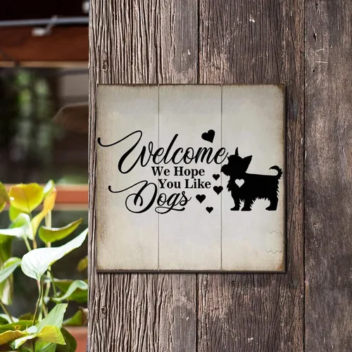 Vista 3 de Welcome We Hope You Like Lab Pointer - Letreros de madera para perro, reglas de perro, carpintería, garaje, decoración de pared para interiores