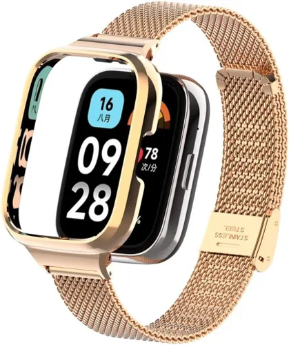 Vista 11 de Compatible con Xiaomi Redmi Watch 3 Active Bandas, correa de repuesto de metal de acero inoxidable para reloj inteligente Redmi Watch 3 Active Smart