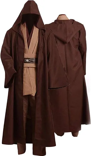 Vista 2 de Disfraz de túnica para hombre, conjunto completo de bata con capucha para Halloween, cosplay
