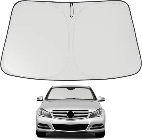 Vista 178 de Proadsy Parasol para parabrisas Rivian R1S 2022-2025 2026 de 4 capas plegable, protector de parasol frontal que bloquea los rayos UV, mantiene