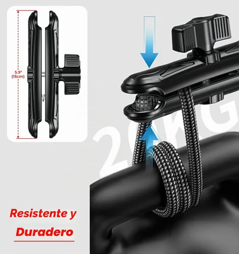 Vista 4 de VAZESWIN Brazo de doble enchufe de bola de 1 pulgada, brazo largo de aleación de aluminio de 5.9 pulgadas, compatible con soportes RAM tamaño B