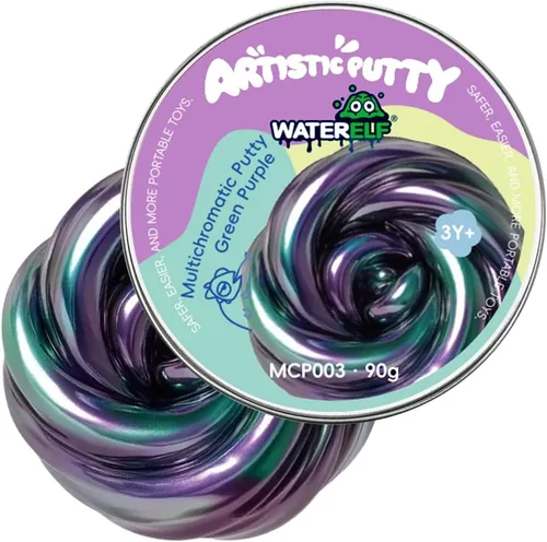 Vista 14 de Waterelf MCP001-MCP003 - Masilla sensorial multicolor, no tóxica para aliviar el estrés para niños, niñas y adultos, juguete antiestrés no pegajoso