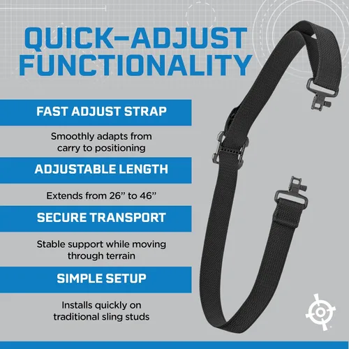 Vista 3 de Blue Force Gear Eslinga de Caza – Arnés de Transporte Universal Fácil de Instalar – Eslinga con Giratorios y Correa Ajustable – Accesorio Ergonómico
