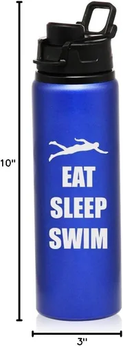 Vista 2 de MIP Botella de viaje de agua deportiva de aluminio de 25 oz Comer Dormir Nadar nadador