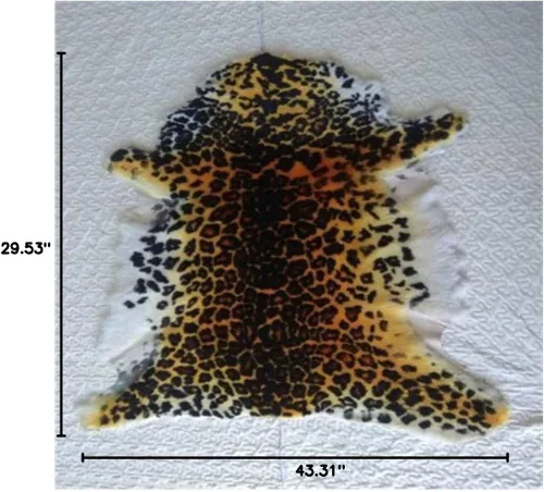 Vista 2 de Alfombra de Área Estilo Chic con Estampado de Tigre Leopardo Piel de Oveja Australiana Alfombra Suave de Felpa Manta de Piel de Cordero Alfombra
