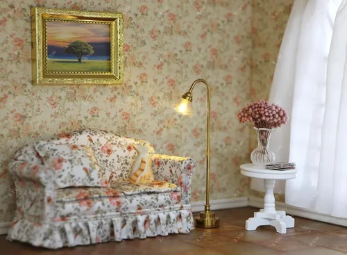 Vista 10 de iLAND Muebles de casa de muñecas de sofá en miniatura, el gran juego de muebles para casa de muñecas para accesorios de 1/12, elegantes sofás