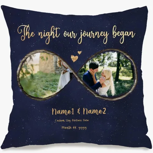 Vista 16 de Custom Pillow Case with One Photo and Text turning your favorite moment into a personalized throw pillow that adds warm home décor and brings gift