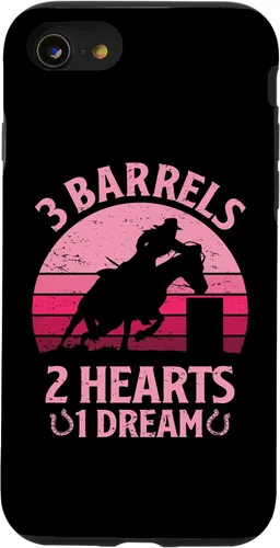 Vista 18 de iPhone 16 3 Barrels 2 Hearts 1 Dream Barrel Racer Barrel Racing Rodeo Case