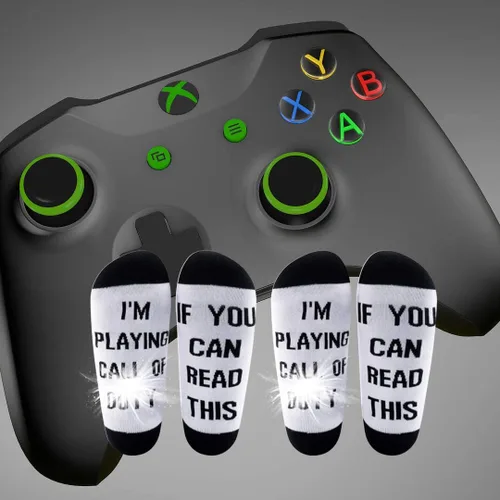 Vista 7 de LEVLO Call Game Lover Gift Video Games Calcetines de algodón elástico cómodo unisex calcetines para jugadores