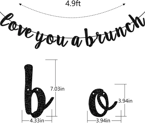 Vista 2 de Cartel de Love You A Brunch, decoración de fiesta de cumpleaños, fiesta de compromiso, brunch, adorno de banderines de fiesta de brunch