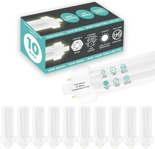 Vista 50 de GoodBulb Bombillas CFL de 13 W, base GX23 de 2 pines, 2700 K, blanco suave, 13 W, alto rendimiento, 800 lúmenes, bombillas fluorescentes compactas