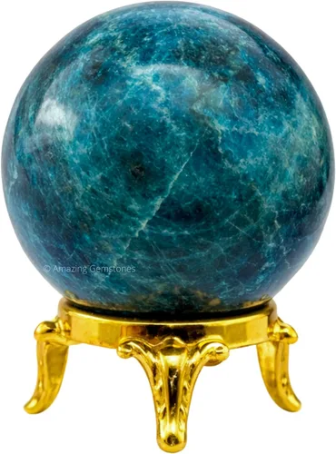 Vista 52 de Amazing Gemstone Bola de cristal de Amazonita con soporte, bolas de meditación de esfera de cristal de 2 pulgadas para brujería y bolas decorativas
