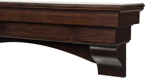 Vista 9 de MANTELSDIRECT Mantels Direct Salem - Repisa de Chimenea de Madera con Ménsulas Arqueadas - Cerezo 48 Pulgadas Estante Rústico de Madera de Pino