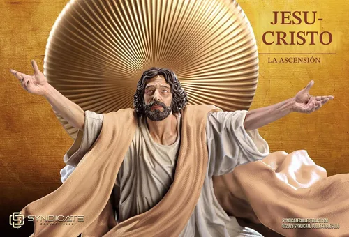 Vista 7 de La Ascensión de Jesucristo - Escultura de estatua de Polystone de 11 pulgadas Edición de bata bronceada a escala 1:10