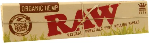 Vista 2 de Raw King Size Slim Organic Hemp Rolling Papers - Caja completa de 50 paquetes, 32 unidades (paquete de 50)