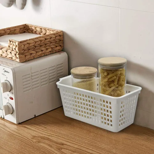 Vista 6 de Cesta de almacenamiento de plástico, cestas de plástico delgadas profundas, 6 paquetes