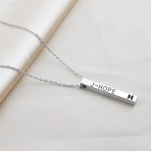 Vista 3 de ZWYQWN KPOP ARMY Collar de regalo para mujeres y niñas RM JIM JK V JIMIN J-HOPE SUGA Collar de cumpleaños para mujeres Metal Acero inoxidable