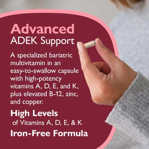 Vista 8 de Celebrate Vitamins Multi ADEK - Multivitamínico bariátrico sin hierro, cápsulas vegetales fáciles de tragar para pacientes con interruptor duodenal