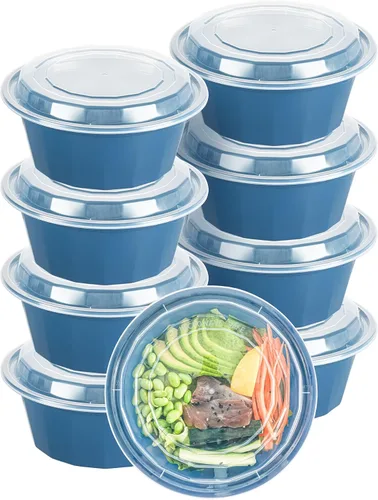 Vista 17 de Asporto - Cajas para llevar de 16 onzas, 50 recipientes de alimentos para llevar para microondas, tapas de plástico transparente incluidas, no Negro
