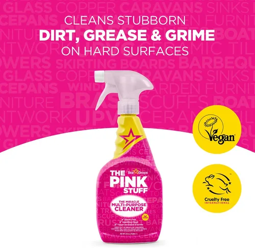Vista 4 de Stardrops - The Pink Stuff - Pasta de limpieza The Miracle, spray multiusos y espuma de baño, paquete de 3