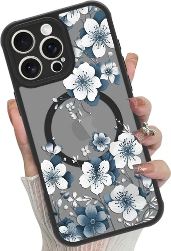 Vista 78 de Funda magnética para iPhone 17 Pro [compatible con MagSafe], bonita funda de moda con estampado de leopardo negro, translúcida, mate, parte trasera