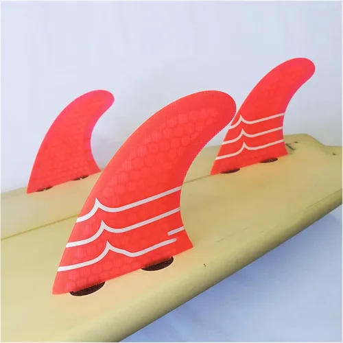 Vista 3 de Aletas de surf, 3 aletas fluorescentes para tabla de surf, hélice de surf, juego de tres aletas SUP Bodyboard Surf Verde AM2
