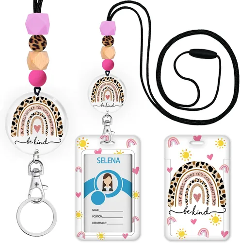 Vista 12 de Cordones para Profesores de Concienciación sobre el Autismo para Tarjetas de Identificación y Llaves, Lindo Cordón de Silicona con Cuentas Separable