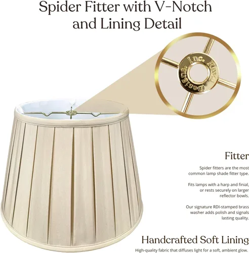 Vista 4 de Royal Designs, Inc. Empire English Pleat Lamp Shade, BSO-724-14BG, 10 x 14.5 x 10, Beige