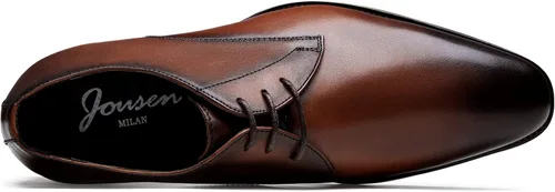 Vista 5 de Jousen Zapatos de vestir para hombre, zapatos de cuero formales Oxford Derby, zapatos de vestir retro Brogue Wingtip para hombres