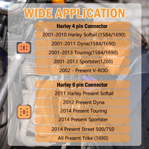 Vista 4 de Cable adaptador OBD2 2 en 1 para escáner de herramienta de diagnóstico de motocicleta de 4 pines+6 pines, funciona en modelos con protocolo J1850
