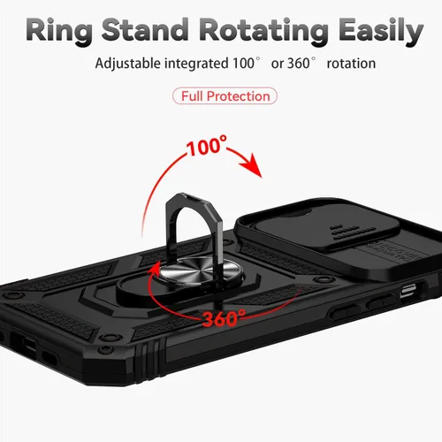 Vista 4 de Funda magnética compatible con iPhone 14 Pro de 6.1 pulgadas, funda magnética para iPhone 14 Pro con cubierta de cámara y soporte de grado militar