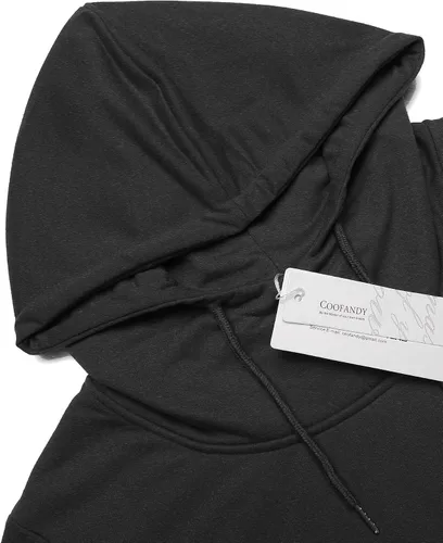 Vista 4 de COOFANDY - Sudadera larga con capucha para hombre, diseño hip hop tipo capa, de mezcla de algodón