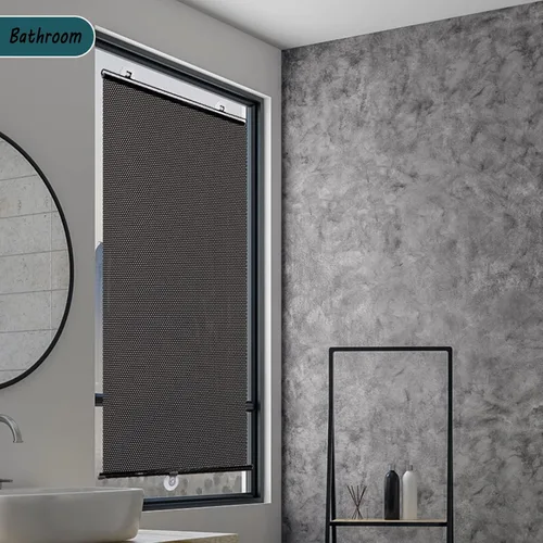 Vista 5 de Cortina retráctil con ventosa, parasol enrollable retráctil para ventana, protector solar telescópico con aislamiento UV para ventana de coche, casa