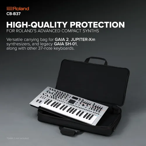 Vista 2 de Roland CB-B37 Bolsa de teclado Bolsa de transporte versátil para sintetizadores GAIA 2, JUPITER-Xm, SH-01 y otros teclados de 37 notas