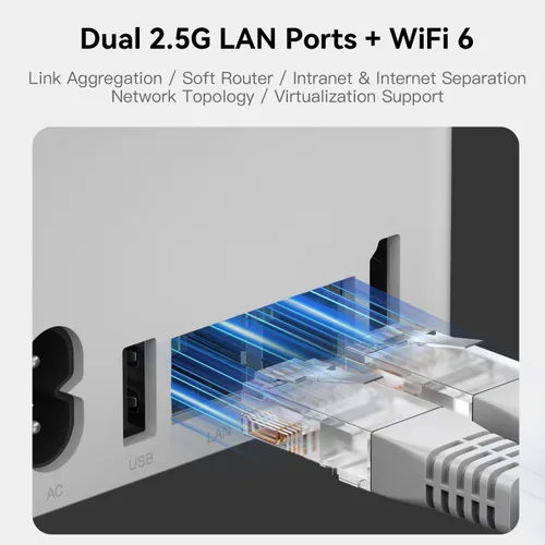 Vista 4 de Beelink ME Mini PC, NAS de escritorio Intel N95 12G LPDDR5, 1TB M.2 PCIe 3.0x1 SSD, 6 x ranuras SSD M.2, LAN dual 2.5G/servidor