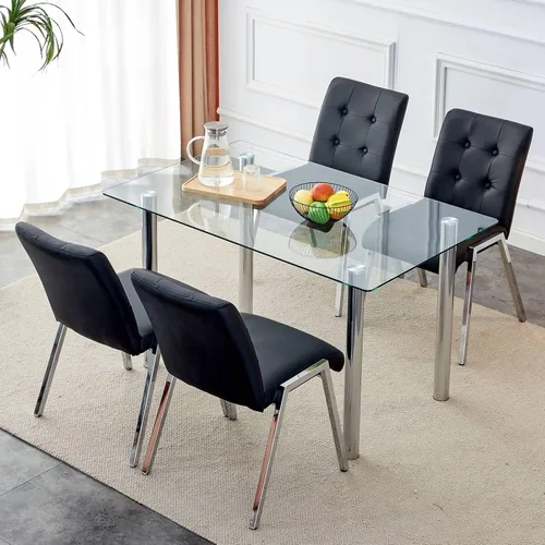 Vista 13 de Juego de 2 sillas de comedor de metal, sillas de comedor grises, respaldo alto sin brazos con patas de metal galvanizado y asientos de poliuretano