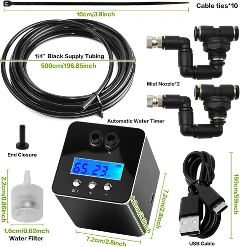 Vista 7 de Mister inteligente para reptiles, humidificadores de reptiles, sistema de nebulización automático con temporizador, humidificador de terrarios