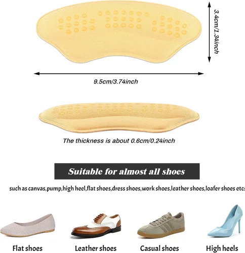 Vista 6 de Almohadillas de talón para zapatos que son demasiado grandes, inserciones de talón para mujeres, agarres de talón para zapatos de mujer, protectores