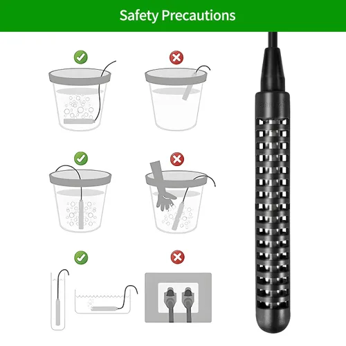 Vista 8 de GRILLME Calentador de agua de inmersión de 1000 W, calentador eléctrico portátil totalmente sumergible, calentador de cubo de 5 galones, 100%
