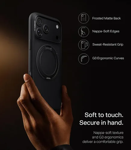 Vista 7 de TORRAS for iPhone 18 Pro Case Black, 360 Magnetic Stand, O1S Series Negro