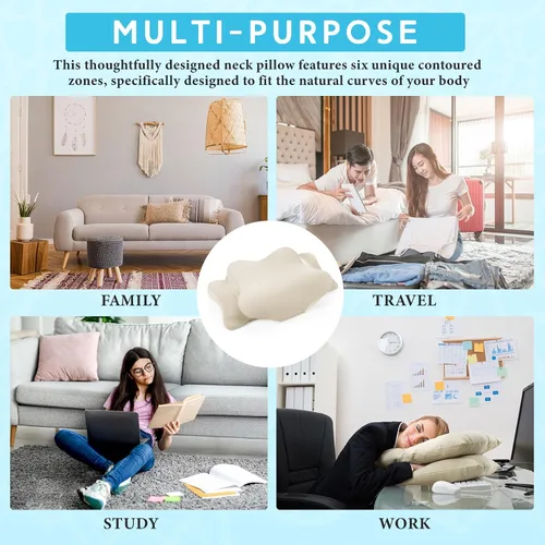 Vista 7 de Hahafelt Funda de almohada refrescante para el cuello cervical (solo funda de almohada) Funda de almohada ergonómica con cremallera, funda