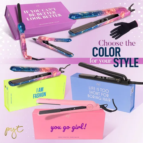 Vista 6 de PYT Lola Tool Kit 1.25 Plancha Plana 1 Varita Curling 0.748 in 1 Mini Plancha De Pelo