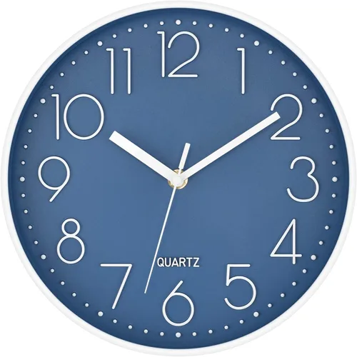 Vista 15 de Foxtop Reloj de pared atómico que funciona con pilas, redondo, analógico, moderno, juego automático para oficina, aula, dormitorio, cocina, sala