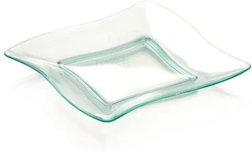Vista 16 de Restaurantware - Platos de postre de 3 x 3 pulgadas, 100 platos de cóctel pequeños, cuadrados, bordes ondulados, platos desechables de plástico Negro