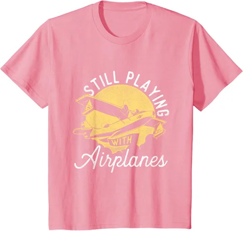 Vista 57 de Still Playing With Airplanes - Camiseta de control remoto RC Avión Piloto, Negro