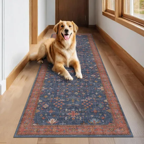 Vista 167 de Hazo Haus – Alfombra pequeña para entrada, cocina o baño, antideslizante con base de goma, resistente a las manchas y a la decoloración, diseño