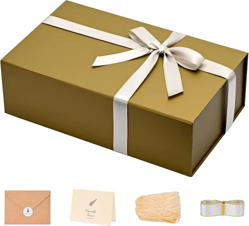 Vista 78 de LIFELUM Square Gift Box with Magnetic Lid, Card, Sticker, Ribbon, Shredded Paper Filler for Business, Wedding, Birthdays