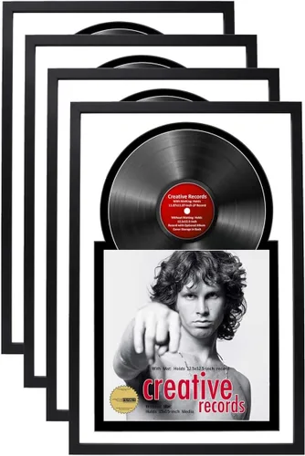 Vista 13 de Creative Picture Frames Marco de vinilo Jukebox de 16 x 24 pulgadas con doble paspartú, marco de álbum de discos LP para decoración de pared